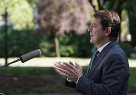 Mañueco, en su comparecencia de hoy.