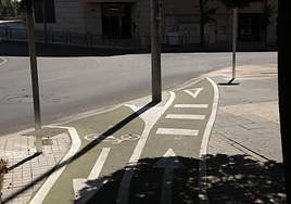 Tramo de carril bici en Salamanca.