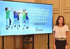 La concejala de Deportes, Almudena Parres, hoy en el Ayuntamiento de Salamanca.