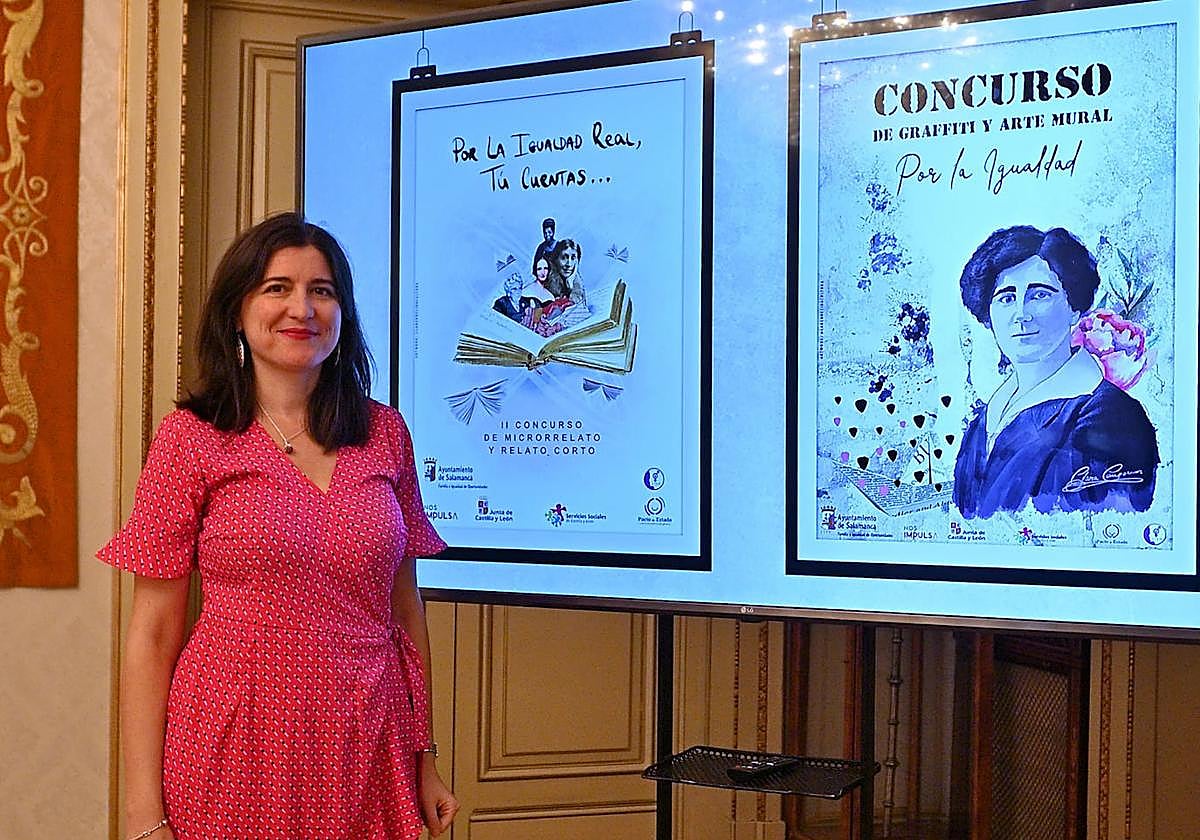 Miryam Rodríguez durante la presentación de la II edición de Microrrelatos y Grafiti y Pintura Mural 'Por la igualdad real, tú cuentas'