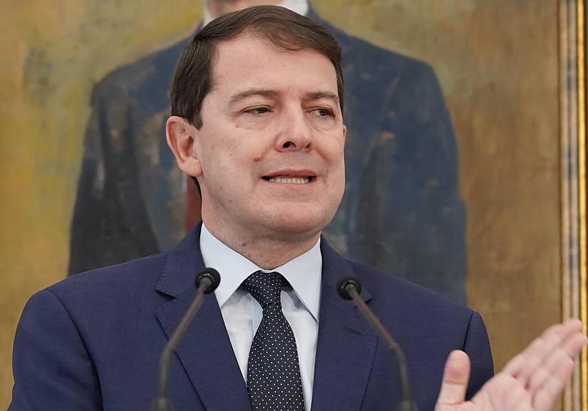 El presidente de la Junta y del PP de Castilla y León, Alfonso Fernández Mañueco, hoy.