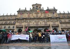 Imagen de la concentración del pasado día 4 de noviembre en la Plaza Mayor de Salamanca.