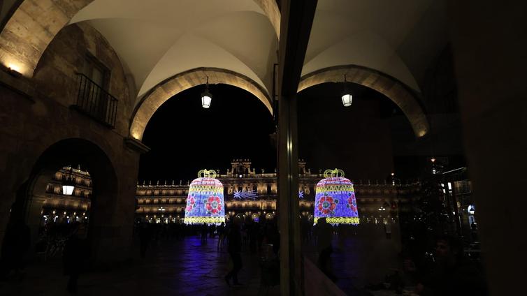 La Plaza Mayor de Salamanca iluminada