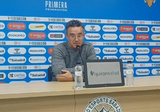 Dani Ponz, en la sala de prensa del Sabadell.