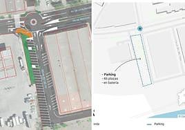 Simulación de la obra y plano de localización.