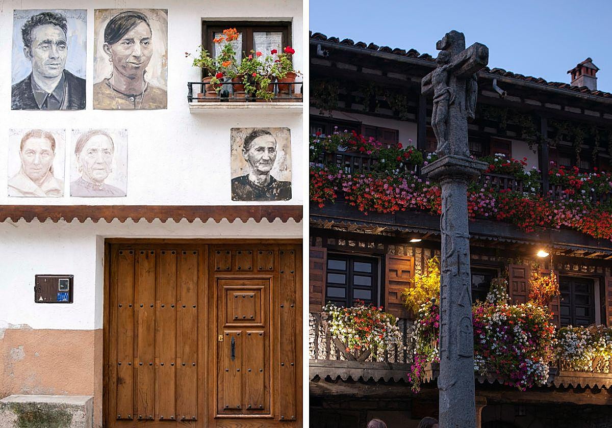 A la izquierda, Mogarraz; a la derecha, La Alberca.