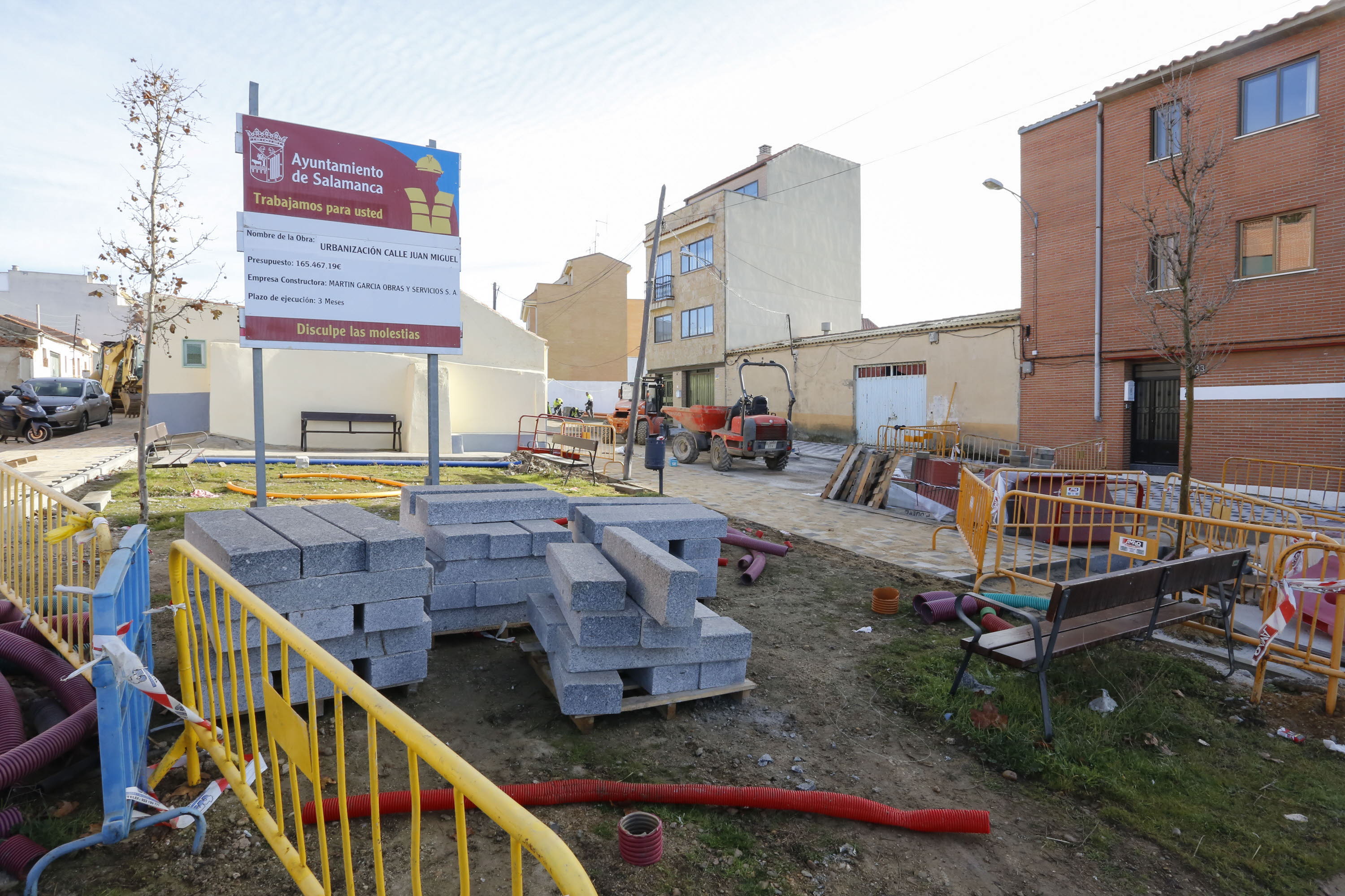 Obras de urbanismo en el barrio de Pizarrales