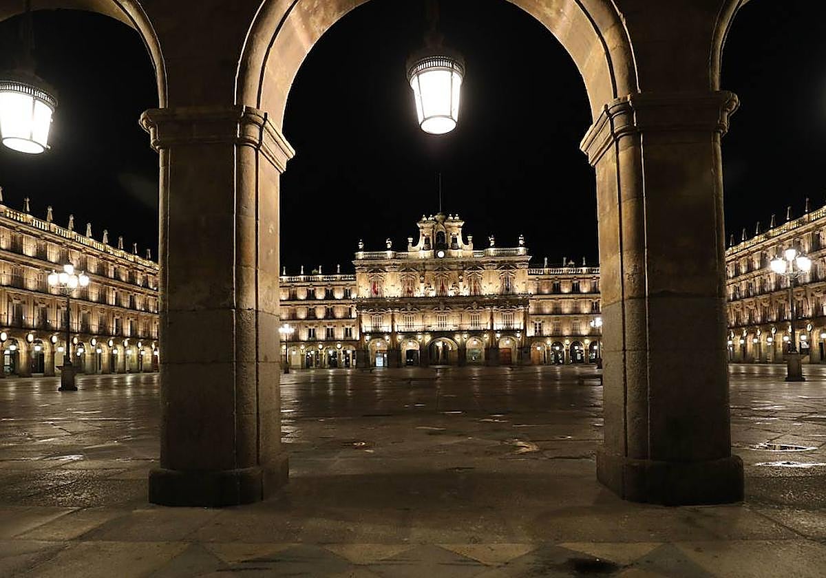 Vista interior de la Plaza Mayor de Salamanca.