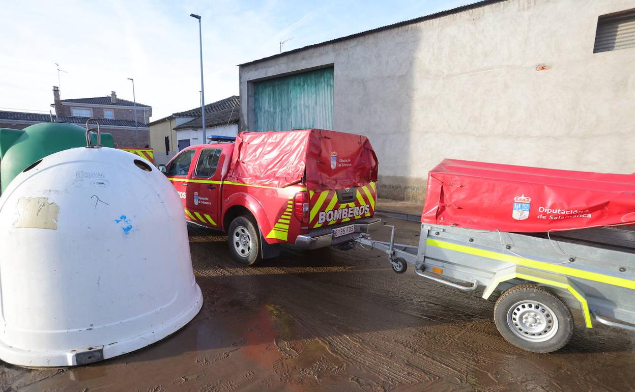 Crecida del río Tormes debido a las inundaciones en Salamanca.