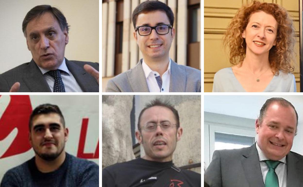 Los cinco candidatos ya confirmados, y Ana Suárez.
