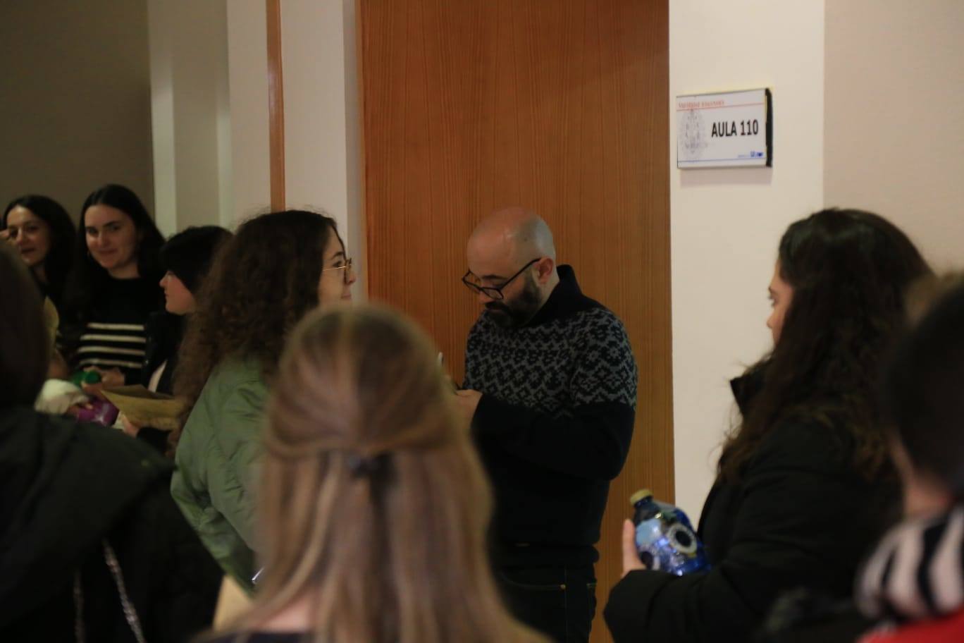 Una de las aulas donde se han examinado los aspirantes. 