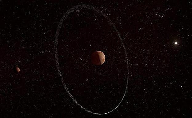Concepción artística del Quaoar y su anillo