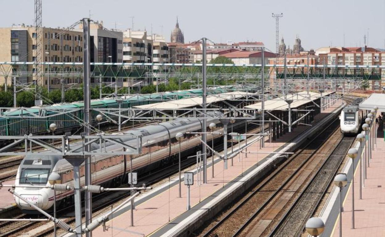 Imagen general de las vías en la estación de Salamanca. 