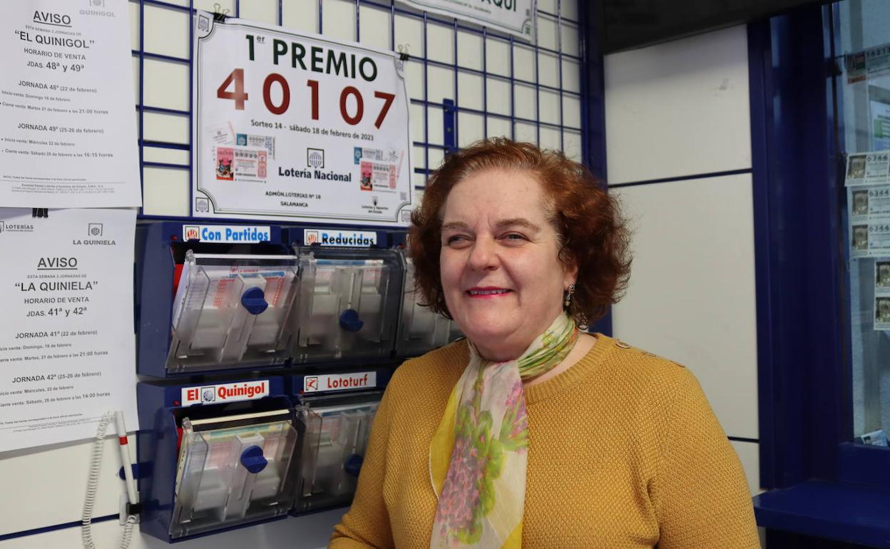 Rita Benito, propietaria de la administración número 18 de Salamanca. 