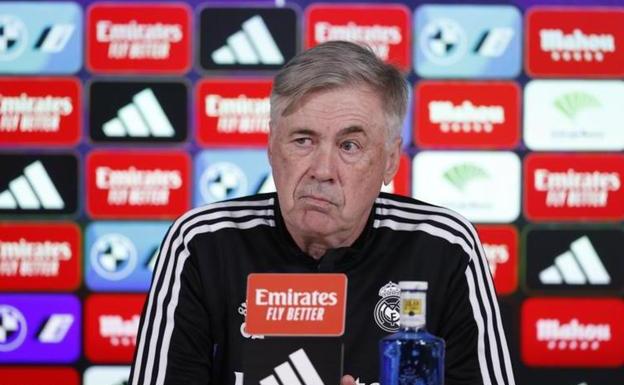 Carlo Ancelotti, durante la rueda de prensa.