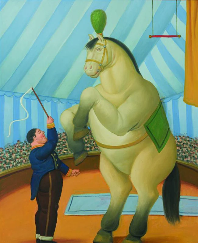 'Caballo y domador' ( 1990), óleo sobre lienzo de Fernando Botero.