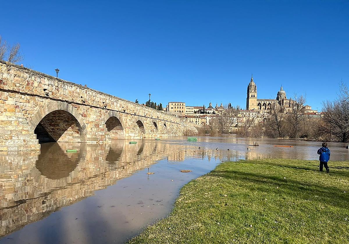 El Tormes, un atractivo en la capital tras su espectacular crecida