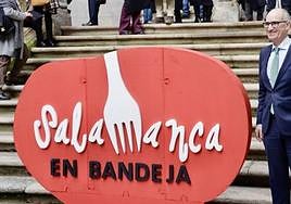 El presidente de la Diputación de Salamanca, Javier Iglesias, presenta la participación de los miembros del Club Salamanca en Bandeja en Madrid Fusión.