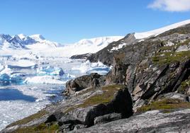 Fotografía hecha durante la investigación del paisaje de la Antártida.