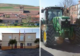 Aldearrubia, San Pedro de Rozados y un tractor de la marca que se subasta.