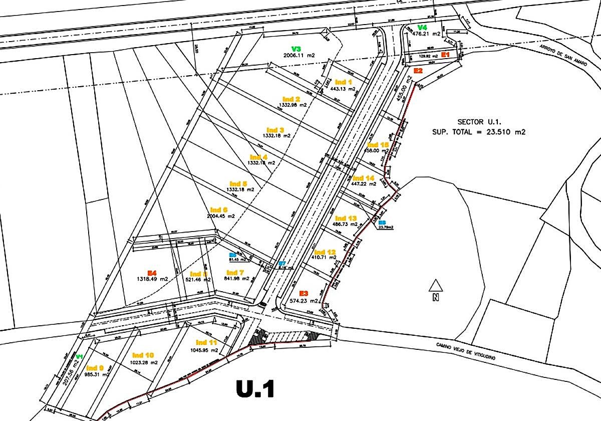 Plano del polígono industrial de Peralejos de Abajo de Salamanca.