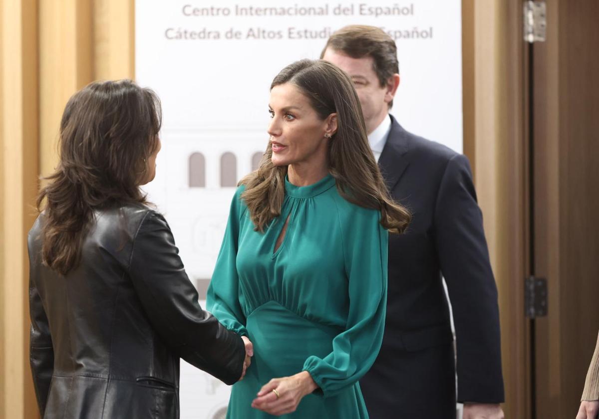 La Reina Letizia, en el interior del Centro del Español.