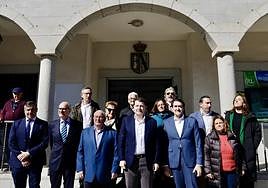 El presidente de la Junta de Castilla y León, Alfonso Fernández Mañueco, en el acto de inauguración de la nueva estación depuradora de Ledrada, en la provincia de Salamanca,