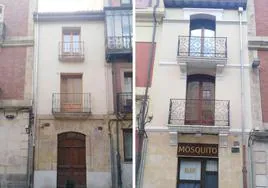 Las dos fachadas del edificio a la calle San Pablo y la calle Palominos.