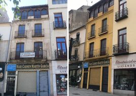 El antes y el después del edificio.