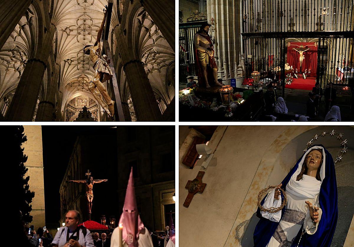 Algunos de los pasos de las cuatro procesiones del Jueves Santo.