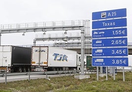 Camiones en una carretera de Portugal.