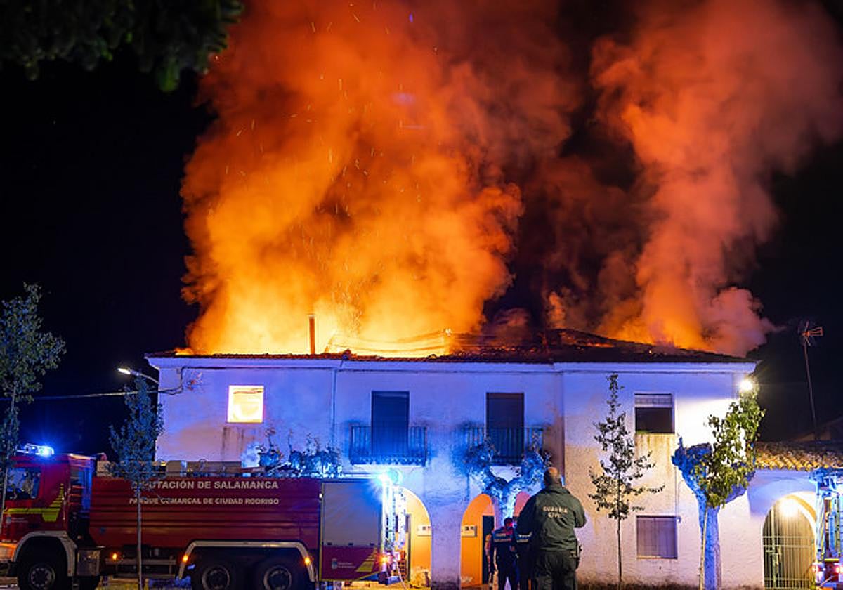 Incendio de las viviendas en Águeda