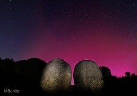 Aurora Boreal en el cielo salmantino durante la noche del viernes.