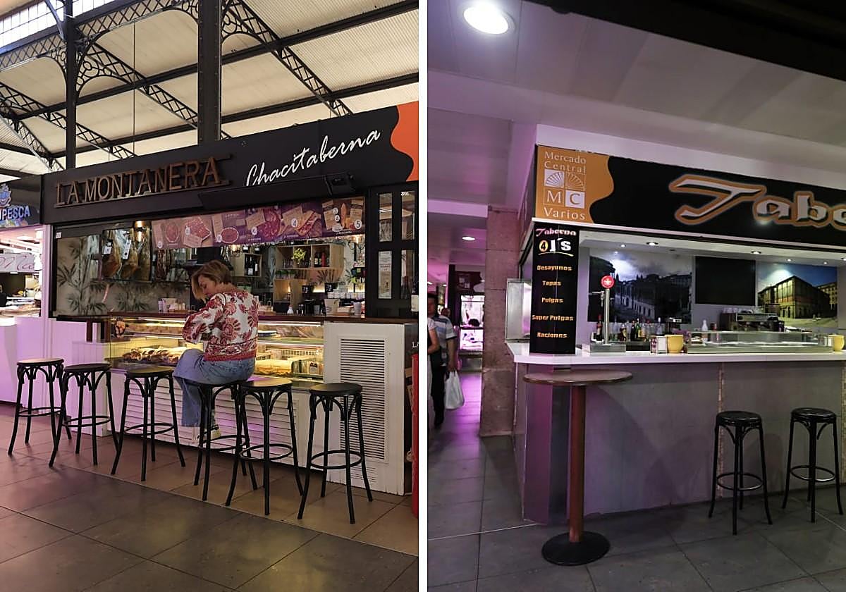 Imagen de los dos grastrobares que ya funcionan en el Mercado Central.