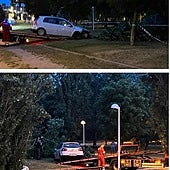 Se estrella y derriba un árbol en pleno parque de Salamanca