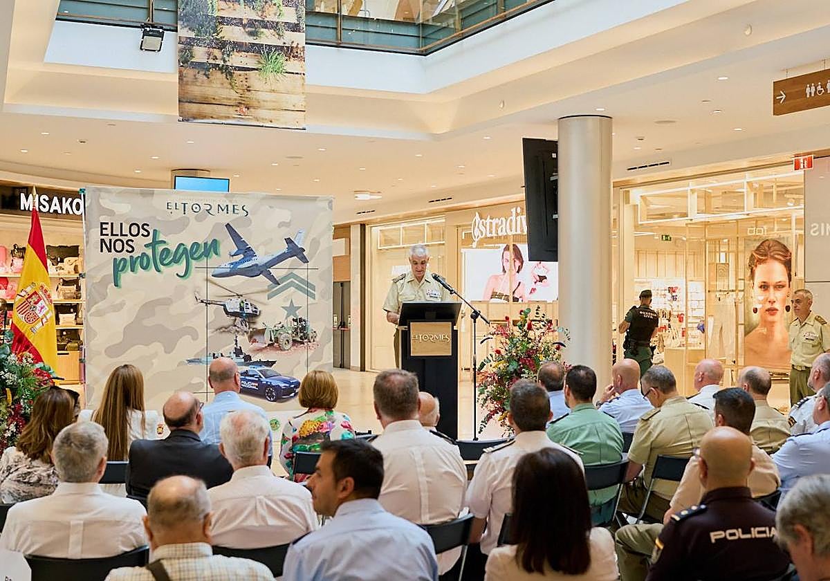 Asistentes al Día de las Fuerzas Armadas en el Centro Comercial El Tormes.