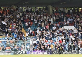 El Fondo Sur del Helmántico celebra el pase a la final nacional por el ascenso.
