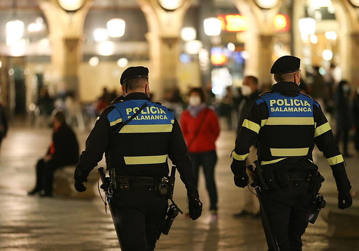 La Policía Local en Salamanca.