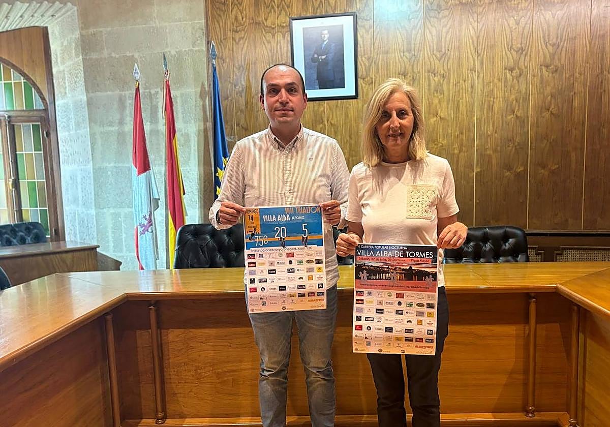 Presentación del triatlón y la carrera nocturna en Alba de Tormes.