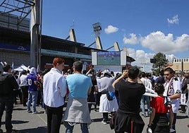 Fan zone del Salamanca UDS en el Fondo Norte en una imagen de archivo.