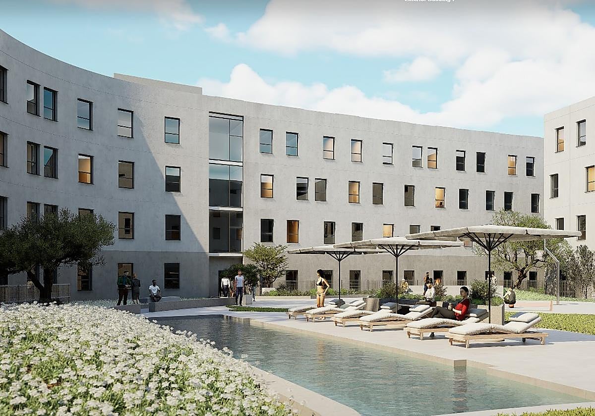 Recreación de la nueva residencia universitaria Yugo Salamanca abierta en la capital.