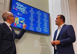 Javier Iglesias y David Mingo presentando Noches de Cultura 2024