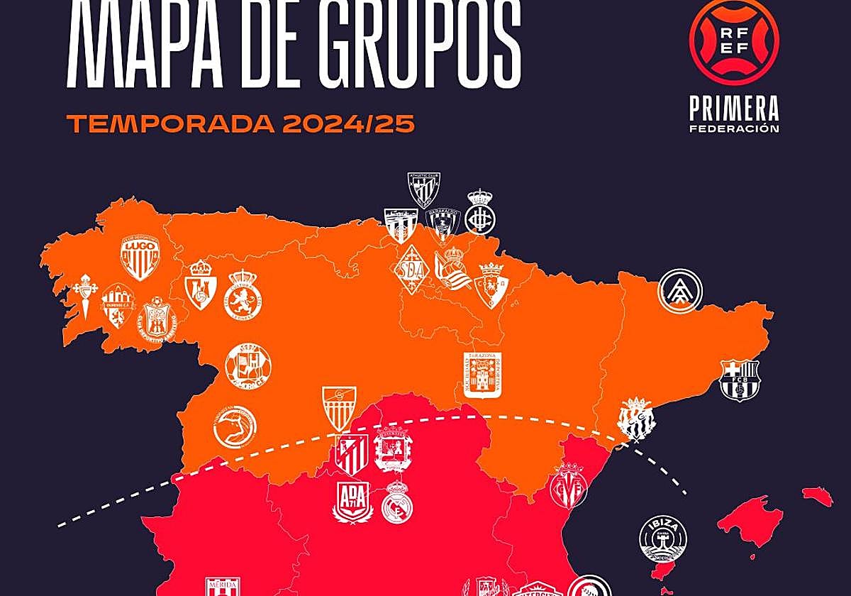 Primera RFEF mantiene su mapa de grupos y Unionistas jugará con los equipos del norte
