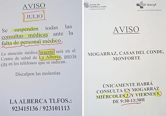 Carteles en los consultorios médicos