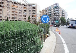 Fuente de la Puerta Zamora vallada para la Eurocopa