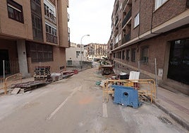 Obras en la carretera Ledesma.