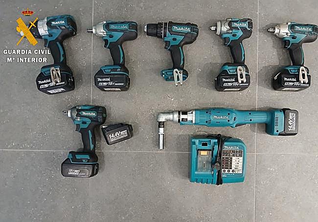 Herramientas recuperadas por los agentes