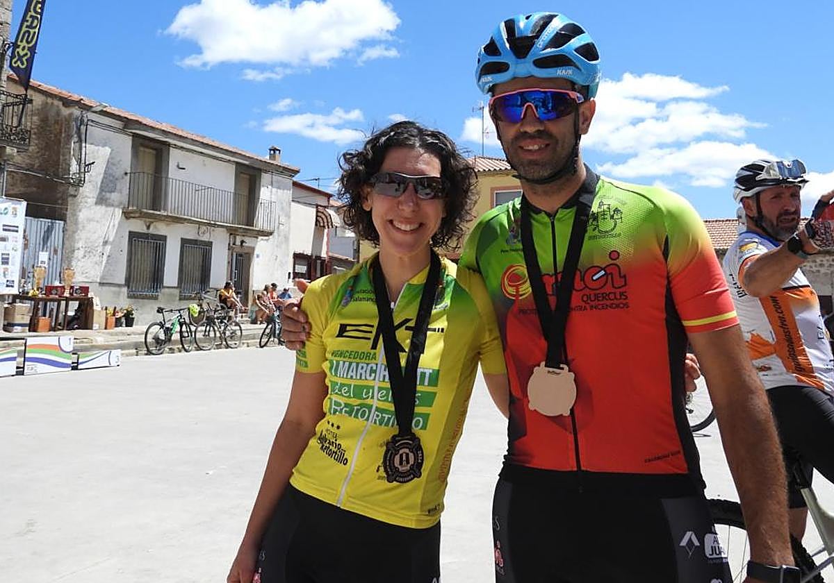 Jakub Stanislaw e Isabel Aguaderoa, ganadores de la II Ruta BTT del Yeltes
