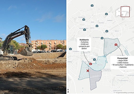 Obras del centro de salud de Prosperidad y mapa de consultorios de la capital.