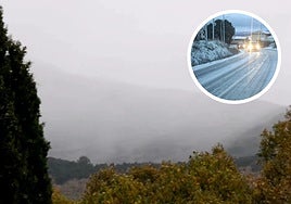 Nieve en la sierra de Hervás y carretera nevada en Salamanca.